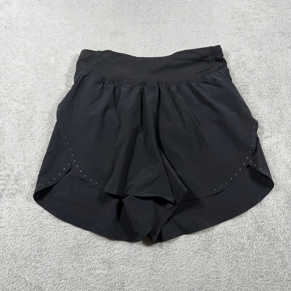 Lululemon Fast Free Reflective High Rise Short Women 2 Black Classic Fit Running